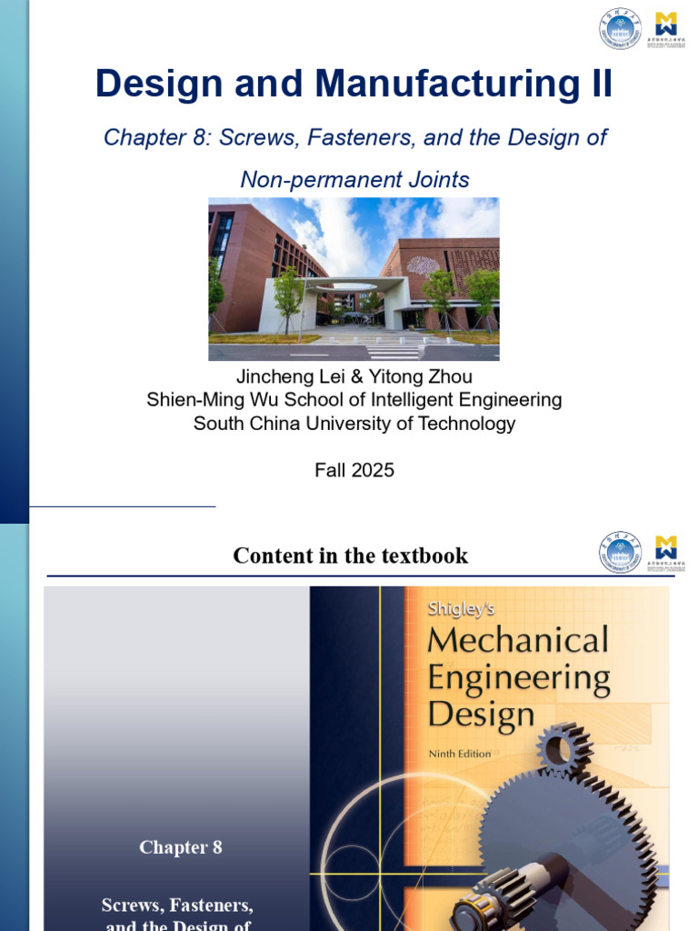 Non-Permanent Joints: Fasteners & Design | PDF | Screw | Strength Of ...