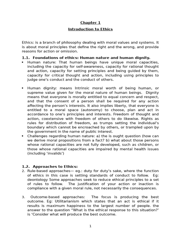 Introduction to Ethics and Morality | PDF