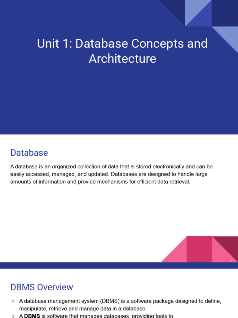 Database Concepts and Management Overview | PDF | Databases ...