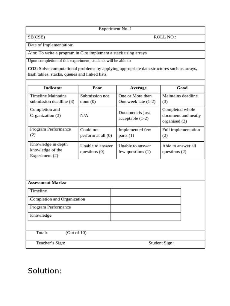 C Program for Stack Implementation | PDF | Pointer (Computer ...
