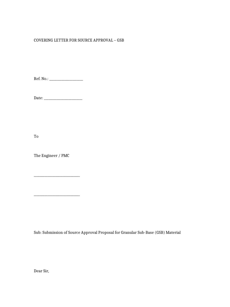 GSB Source Approval Proposal Letter | PDF