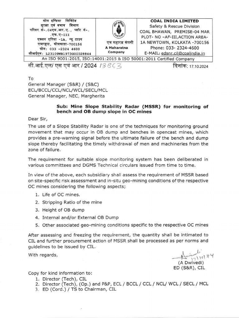 Mine Slope Stability Radar Proposal | PDF