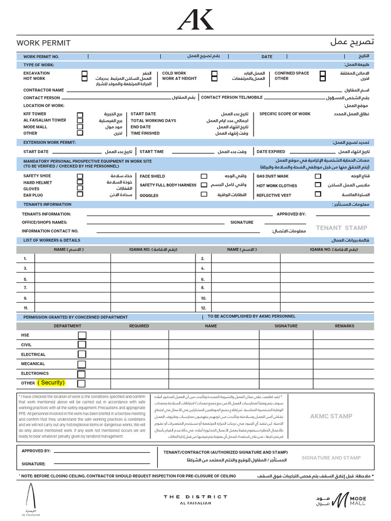 Work Permit Safety Guidelines | PDF | Personal Protective Equipment ...