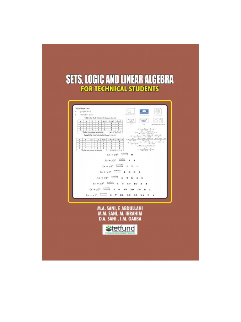 Sets Logic and LinearAlgebra | PDF | Set (Mathematics) | Determinant