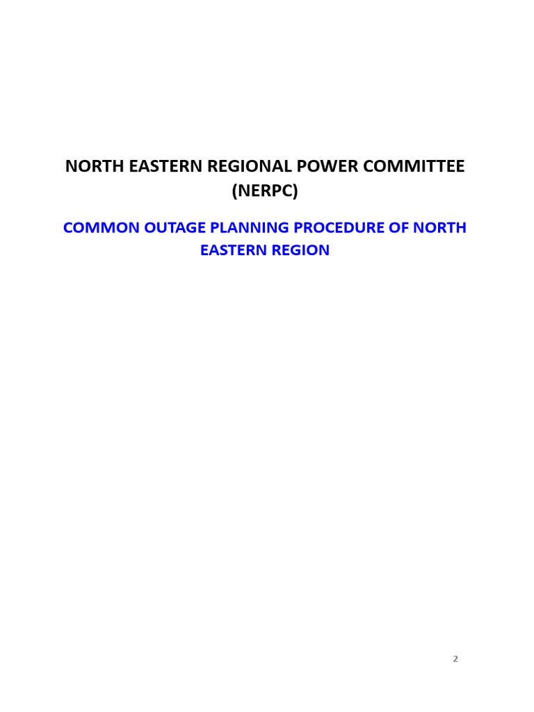 Outage Planning Procedure for NERPC | PDF | Electrical Grid | Electric ...