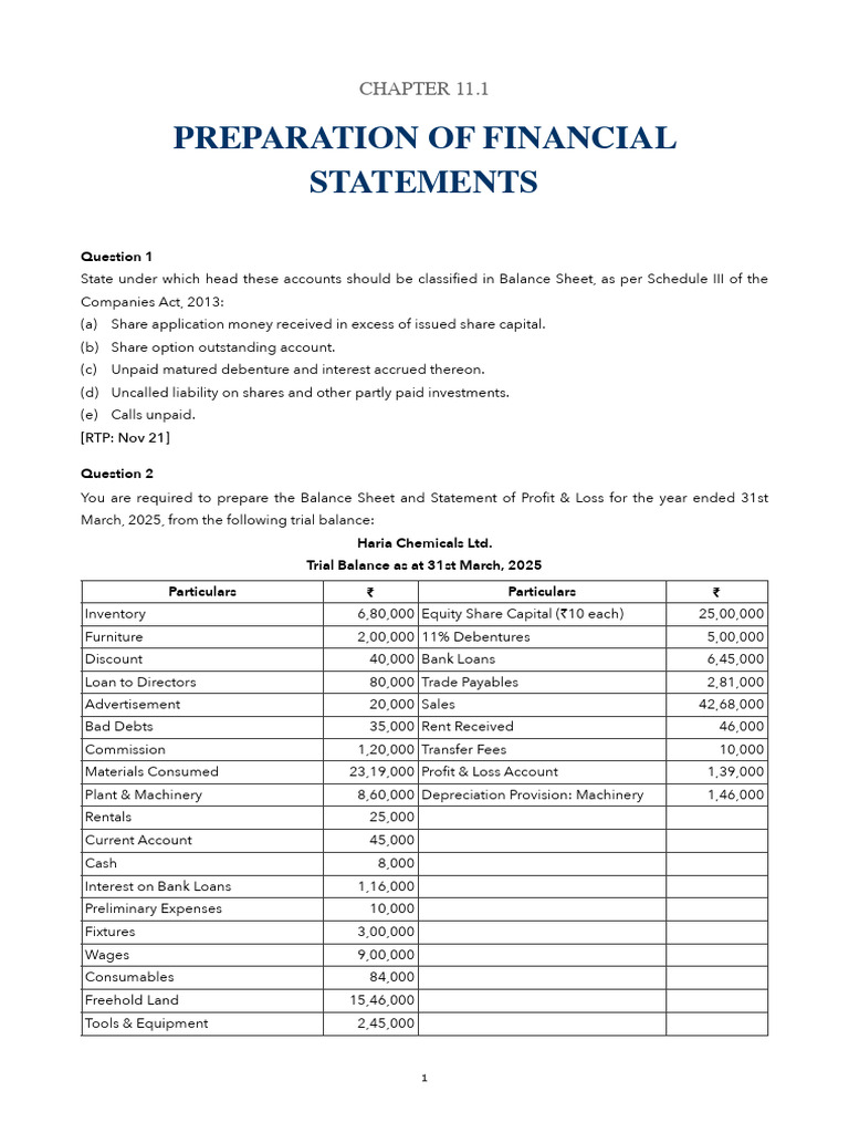 Financial Statement Preparation Guide | PDF | Debits And Credits | Expense