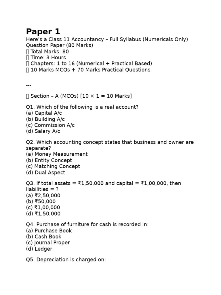 Paper 1 | PDF | Debits And Credits | Corporations