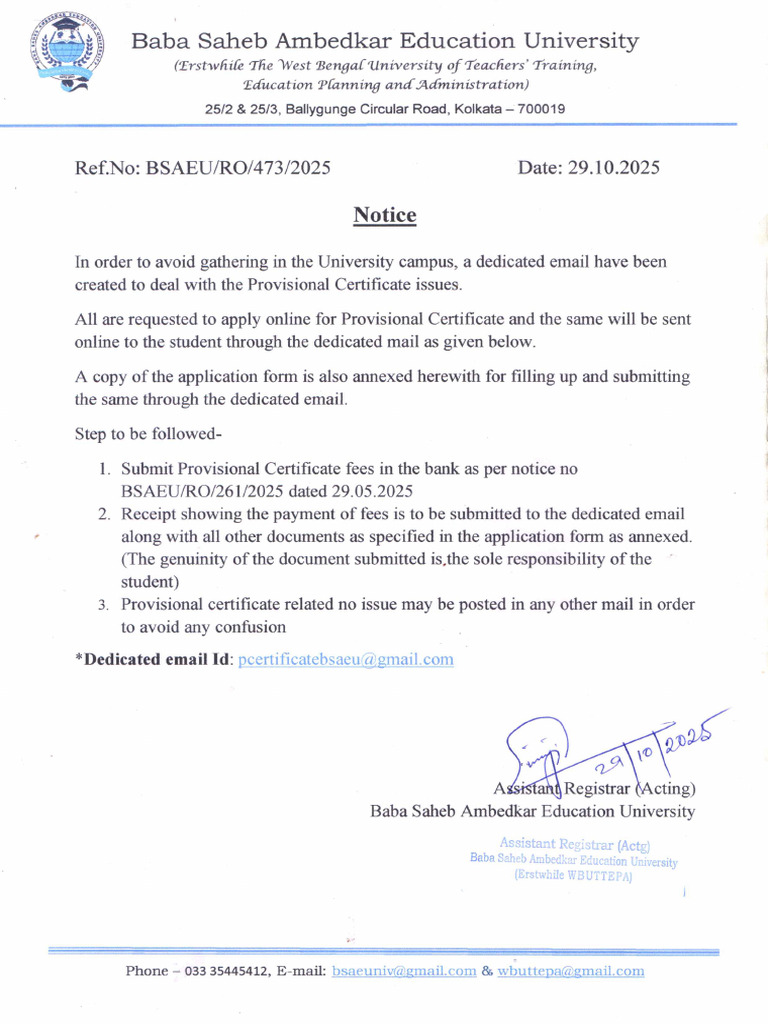 Provisional Certificate Application Guide | PDF