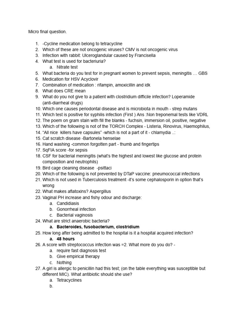 Micro Final | PDF | Infection | Bacteria