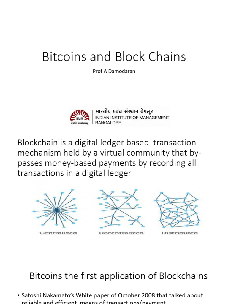 Crypto and Blockchains PPTs | PDF | Money | Bitcoin