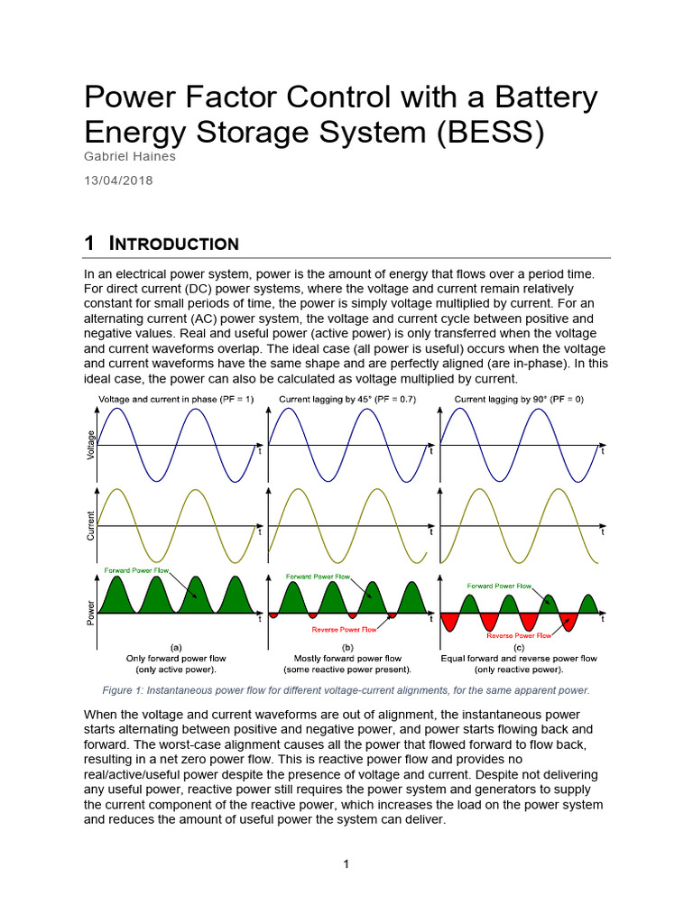 Power Factor Control With a Battery Ener | PDF | Electric Power | Ac Power