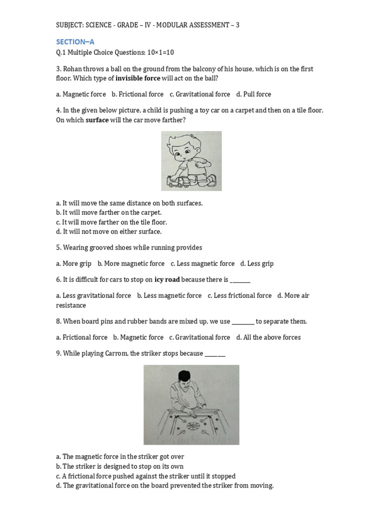 Grade IV Science Modular Assessment 3 | PDF