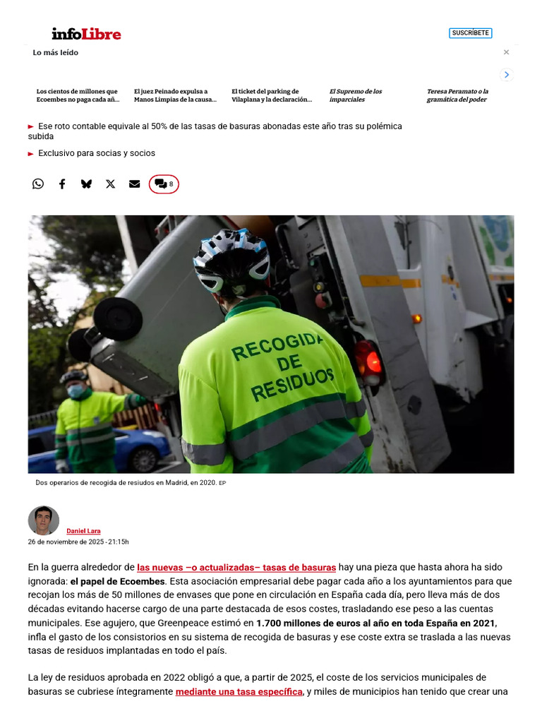Ecoembes y la carga de tasas de basura | PDF | Residuos | Gestión de ...