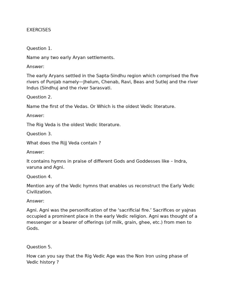 Early Vedic Period | PDF | Vedas