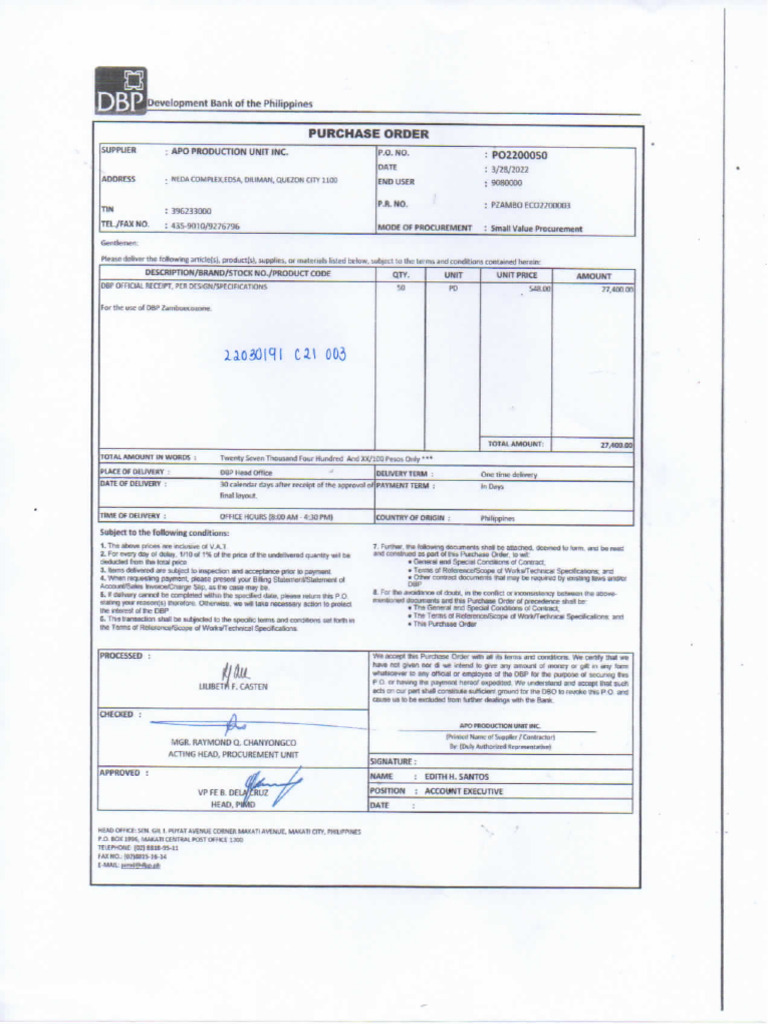 DBP Po2200050 | PDF
