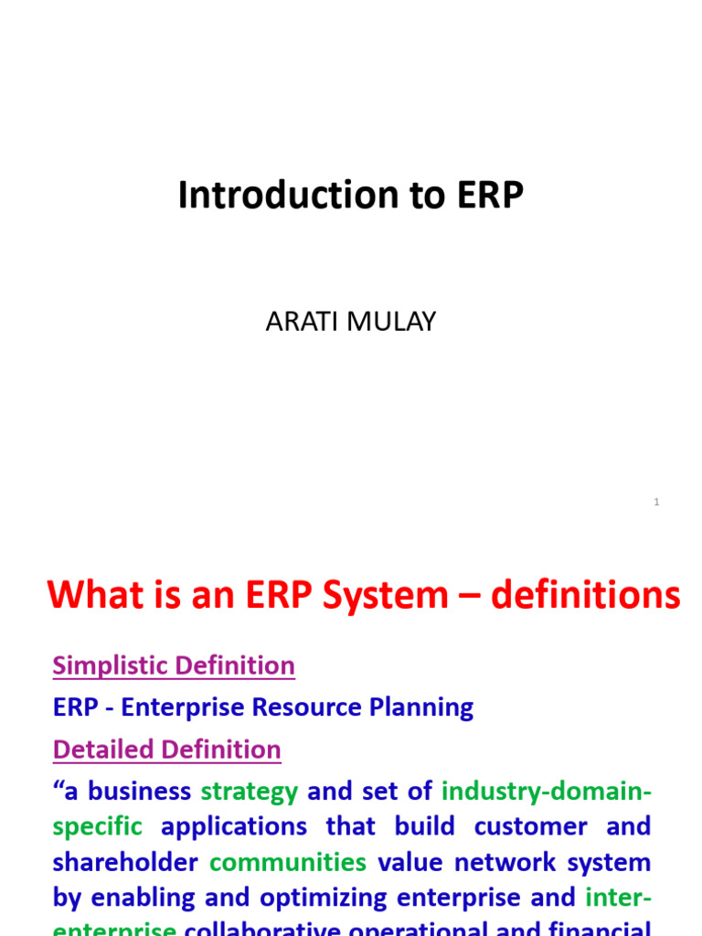 II and III Intro to ERP - Final | PDF | Enterprise Resource Planning ...