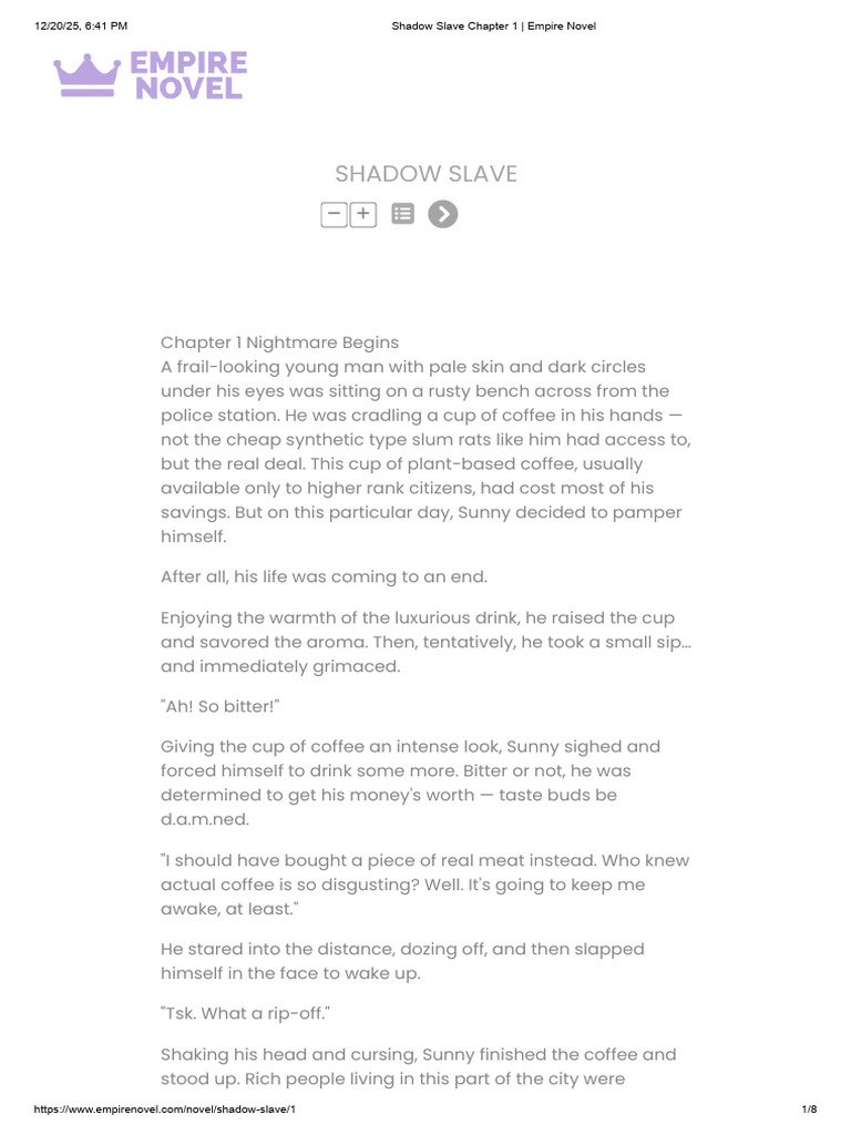 Shadow Slave Chapter 1 - Empire Novel | PDF