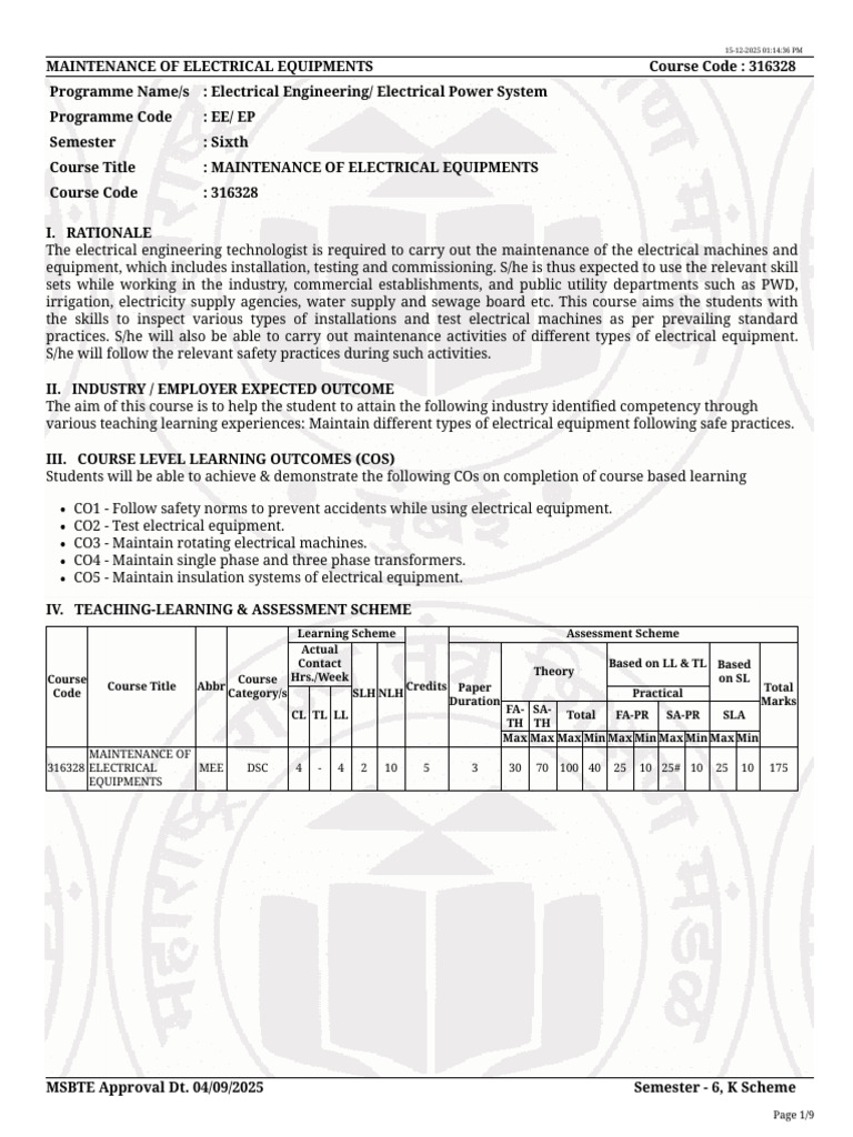 Electrical Equipment Maintenance Course | PDF | Transformer | Insulator ...