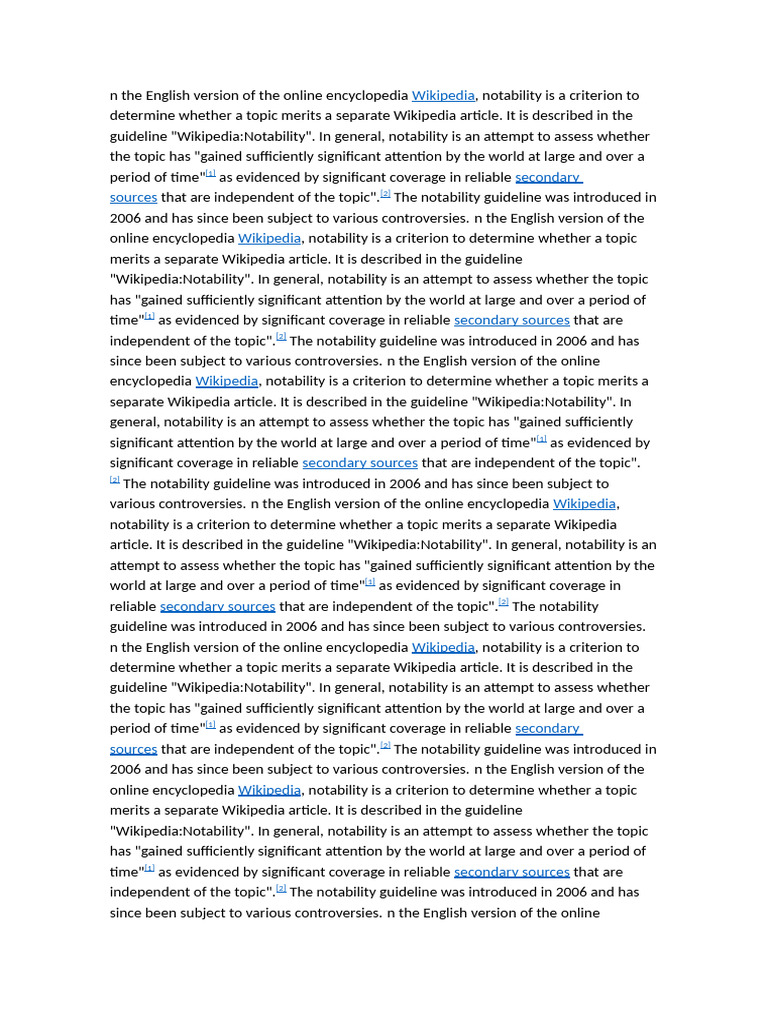 Understanding Wikipedia Notability Criteria | PDF | Wikipedia ...