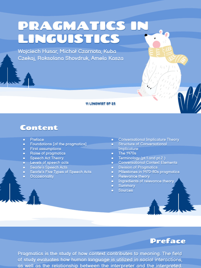 Foundations of Linguistic Pragmatics | PDF | Semantics | Interpretation ...