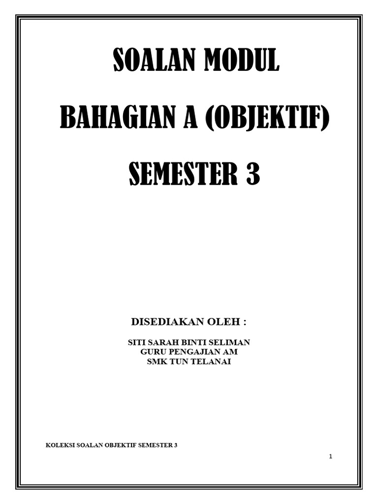 Bahagian a Sem 3 Edit.pdf | PDF