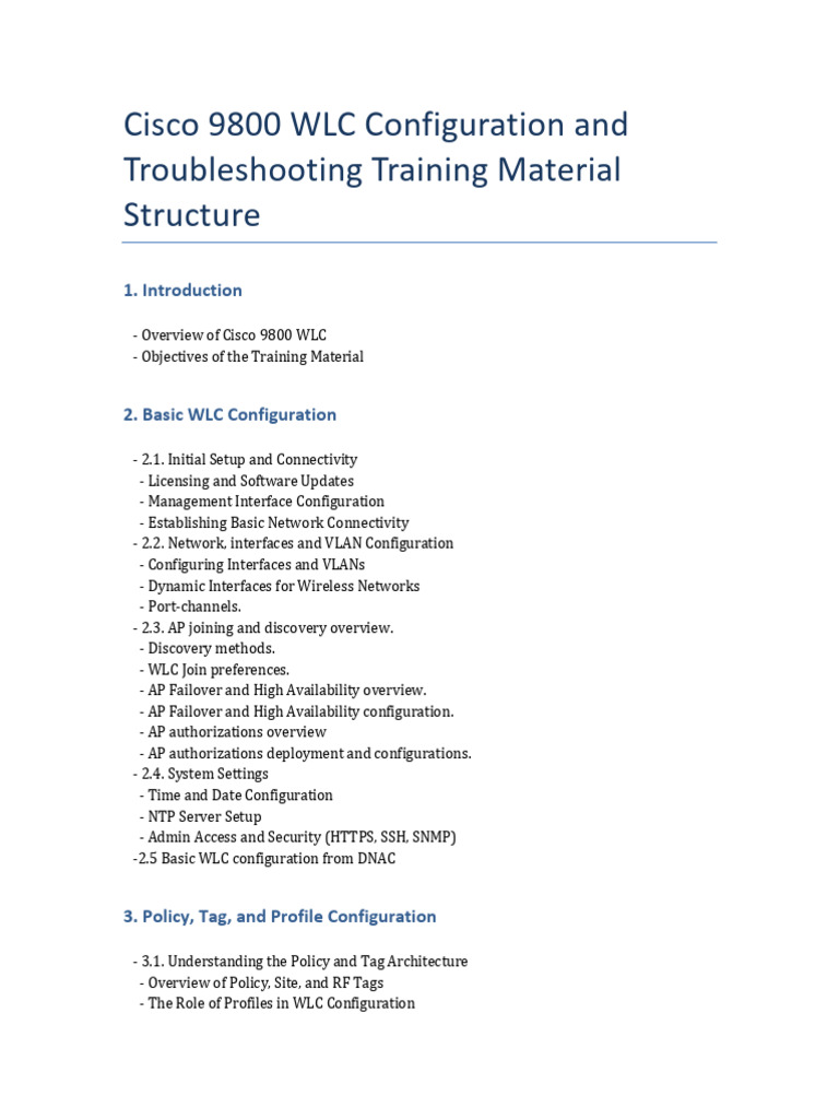 Cisco 9800 WLC Setup & Troubleshooting Guide | PDF | Wireless Lan ...