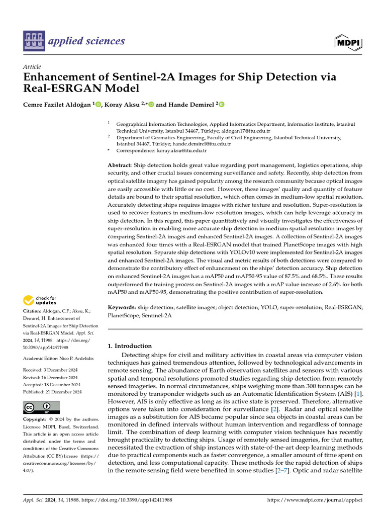 Enhance Sentinel-2A for Ship Detection | PDF | Remote Sensing | Image ...