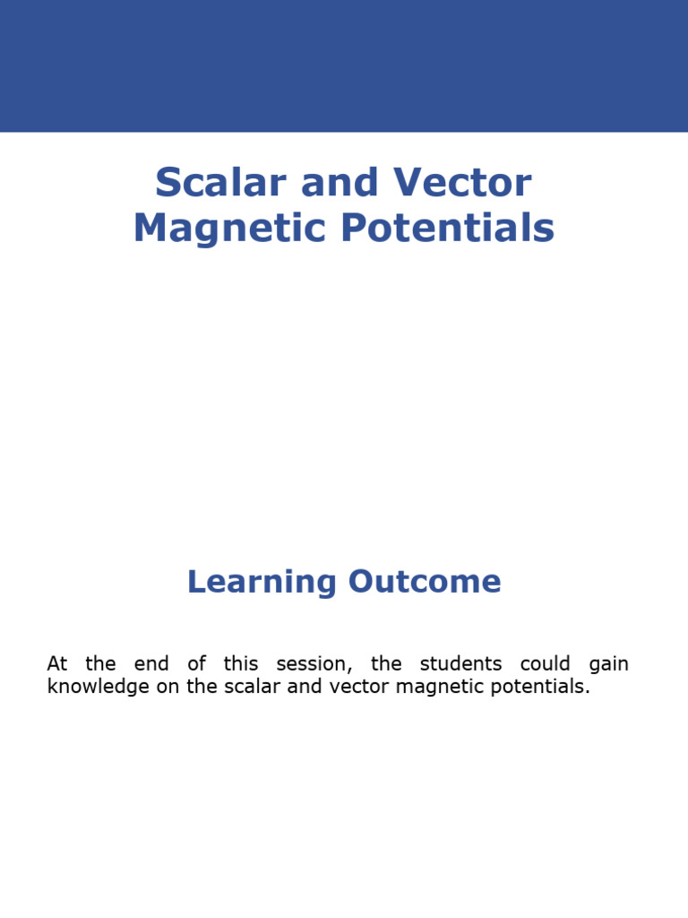 Scalar and Vector Magnetic Potentials | PDF