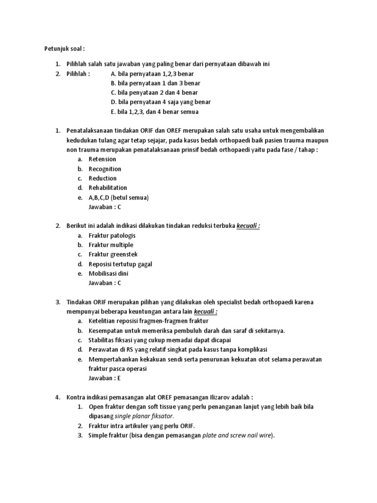 Soal Orif Dan Oref | PDF | Kesehatan Holistik | Sains & Matematika