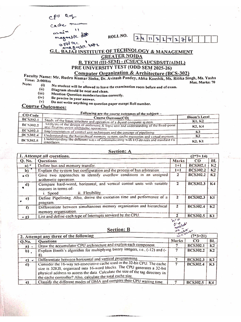 PUT Questions Paper... Sim | PDF