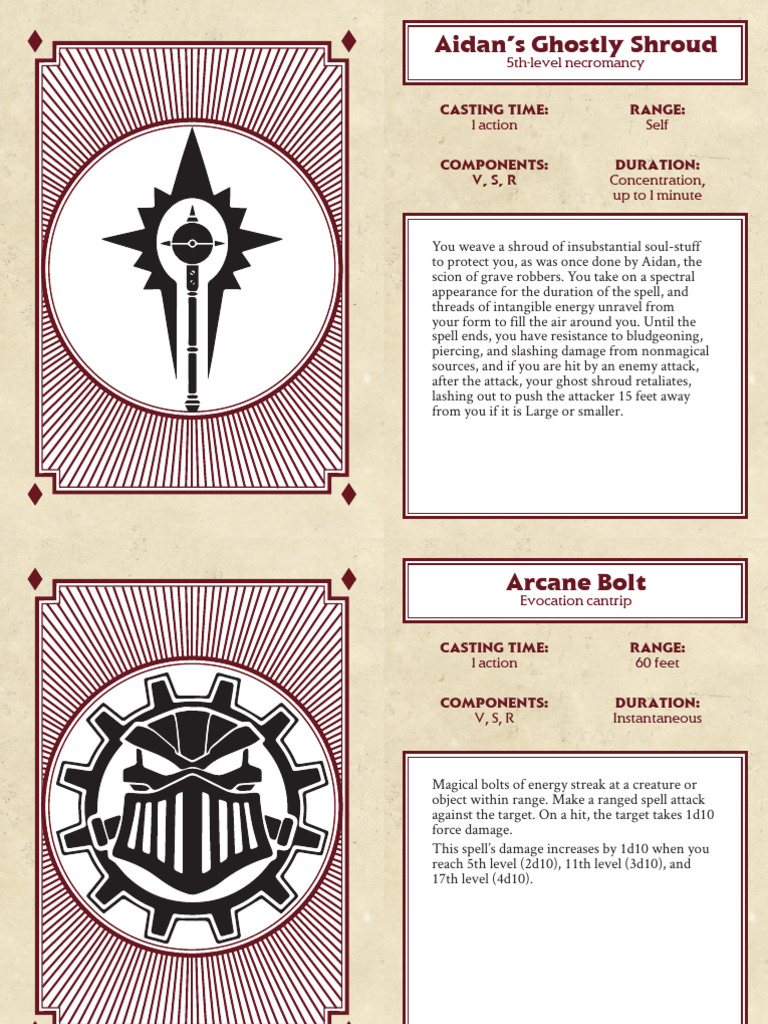 Spell Descriptions for Fantasy RPG | PDF