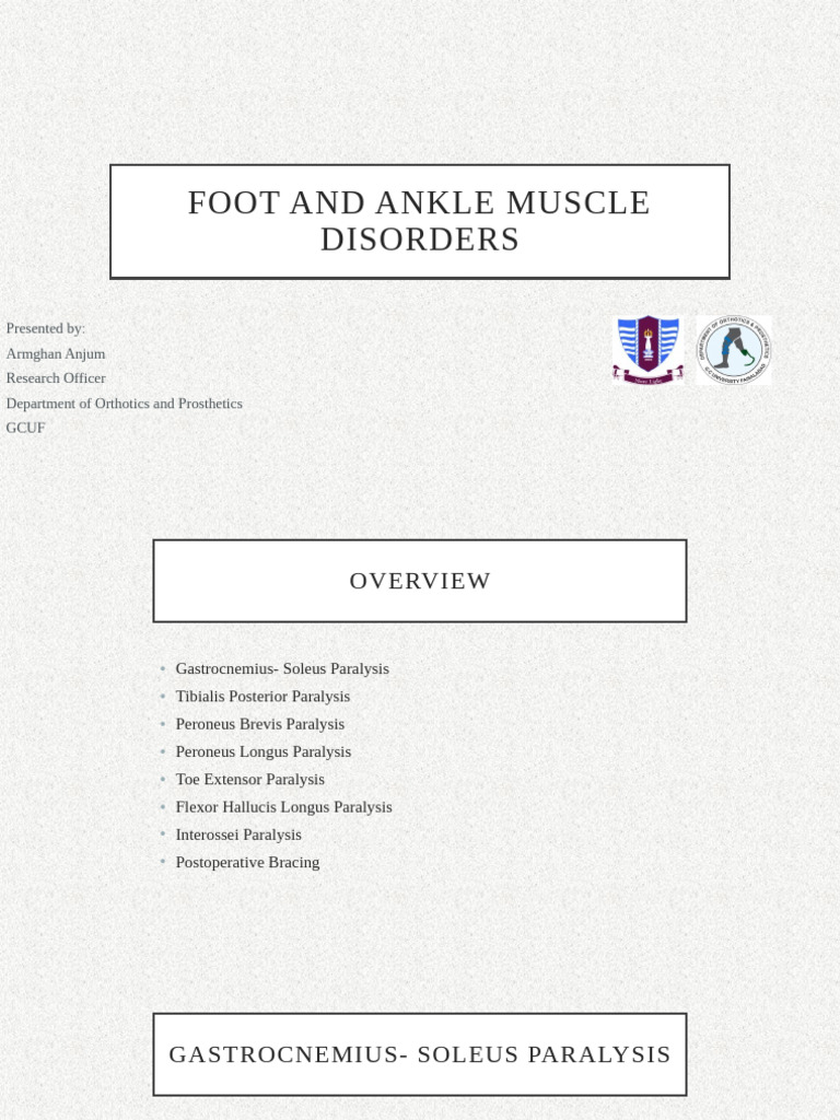 Foot and Ankle Muscle Disorders Guide | PDF | Foot | Lower Limb Anatomy
