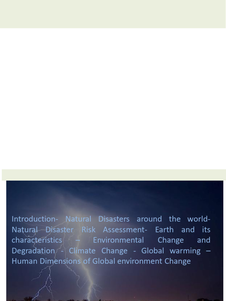 Natural Disaster Management Overview | PDF | Natural Disasters ...