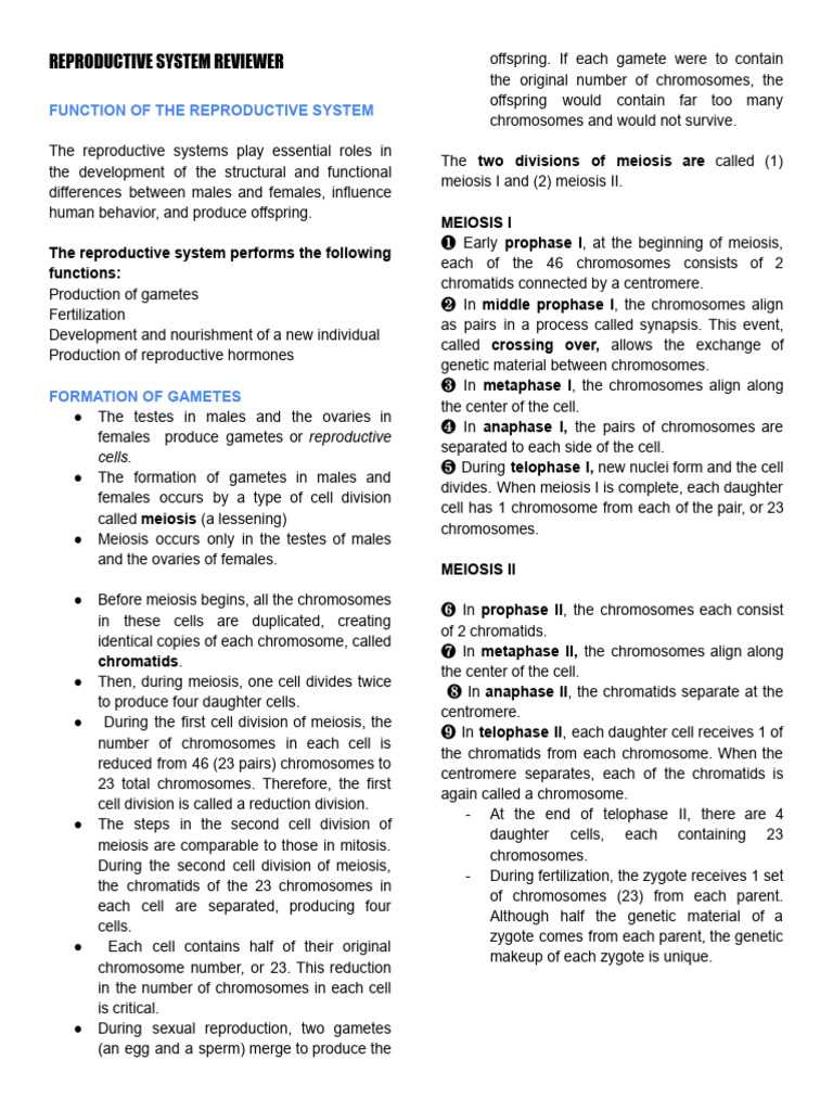 Comprehensive Reproductive System Overview | PDF