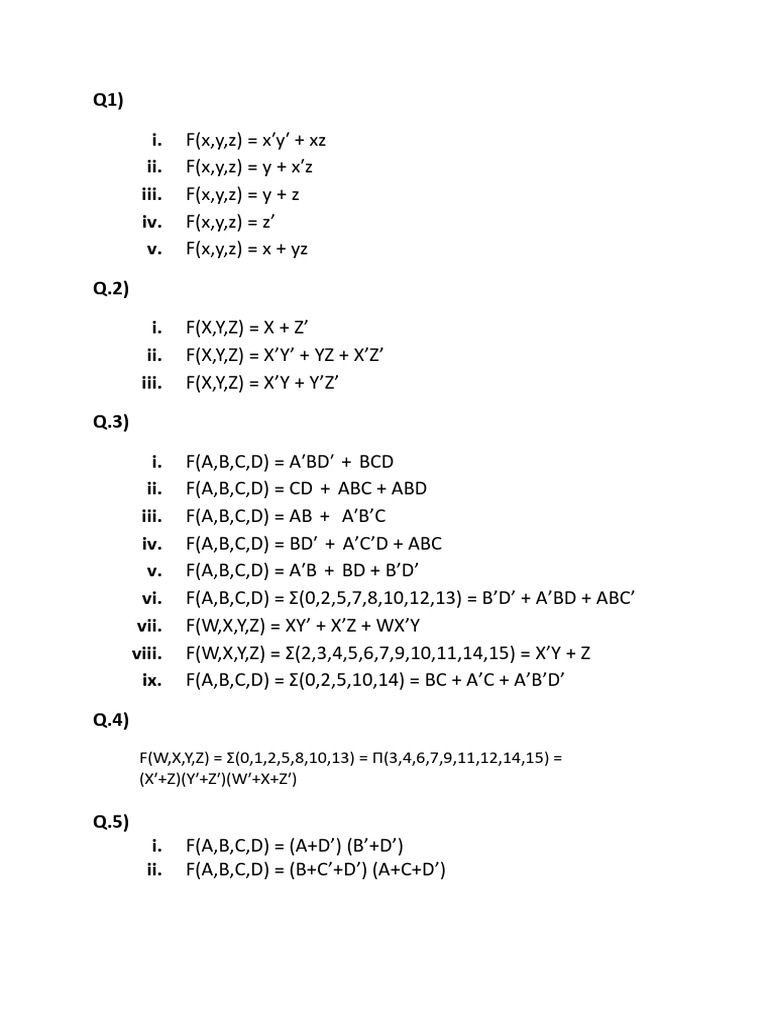 ｙｙ Boolean Functions and Simplifications | PDF