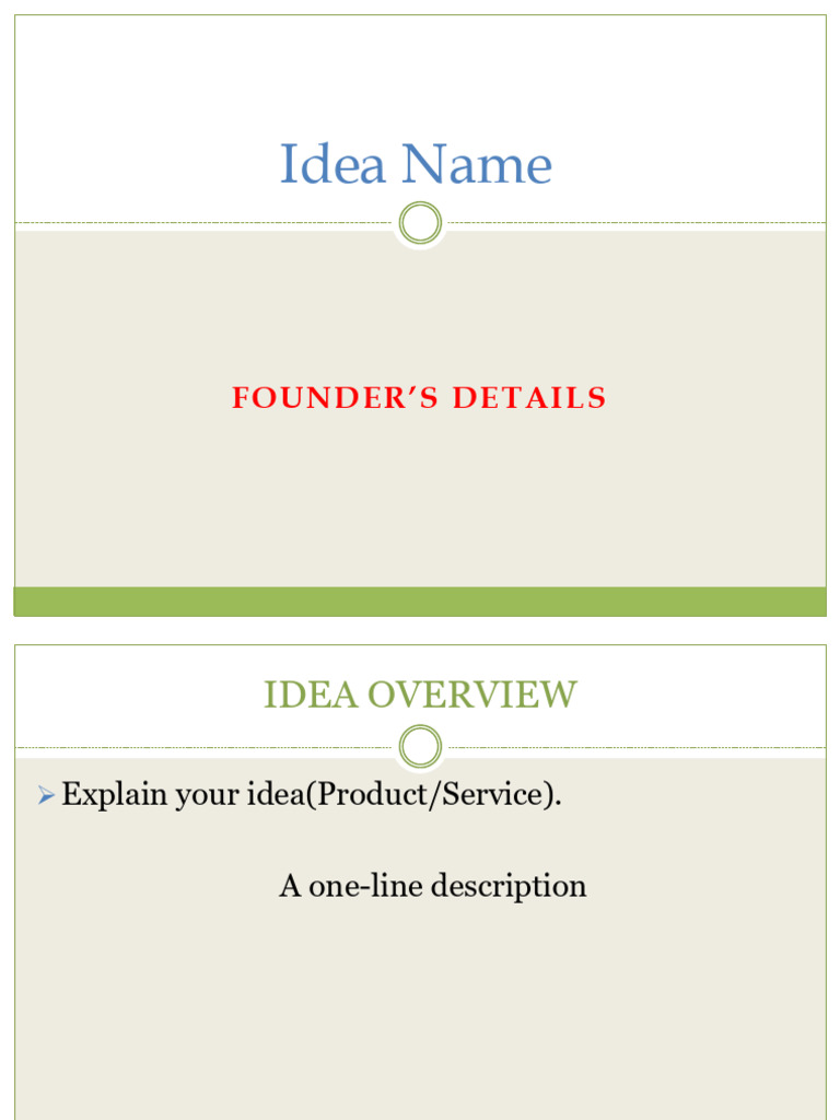 Startup Mania Idea Template (Prelims and Final) | PDF | Marketing ...