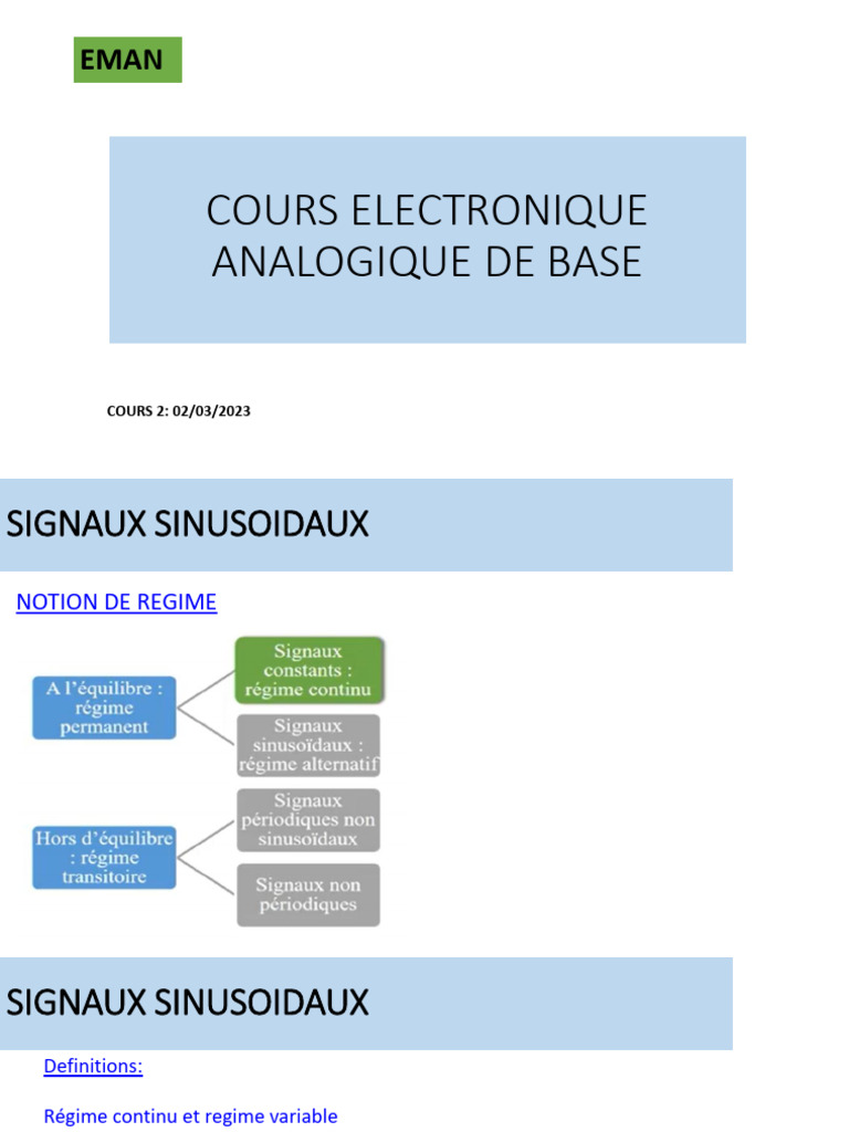 Signaux Sinusoïdaux et Régimes Électriques | PDF | Impédance ...