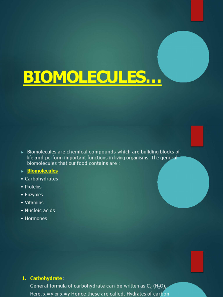 Biomolecules With Proteins | PDF | Carbohydrates | Nucleic Acids