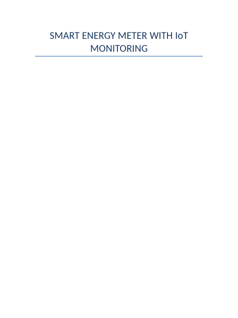 Smart Energy Meter IoT Architecture | PDF