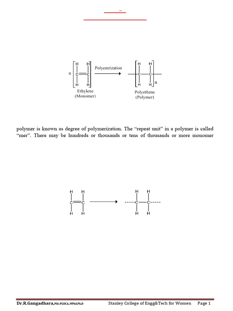 Overview of Polymer Chemistry Concepts | PDF | Polymers | Polymerization
