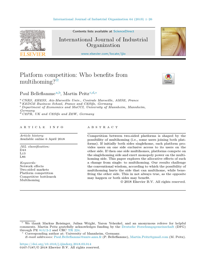 Benefits of Multihoming in Platform Competition | PDF | Market ...