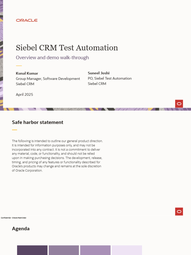 Siebel CRM Test Automation Overview | PDF | Oracle Corporation ...