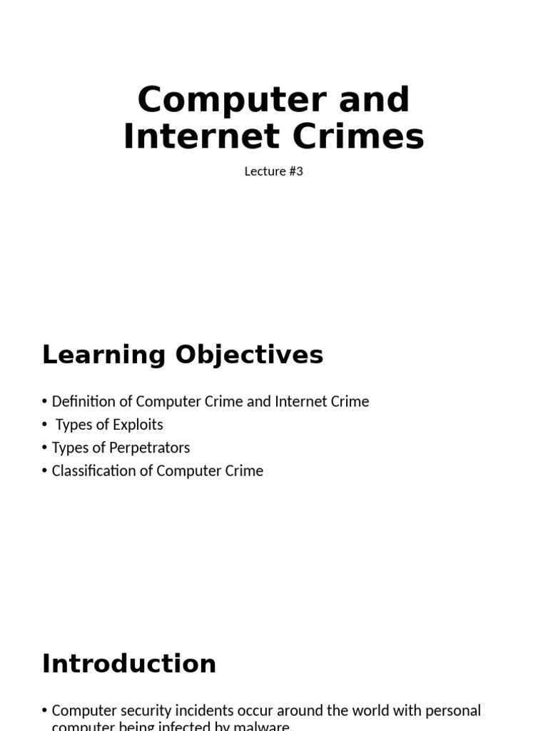 Understanding Computer and Internet Crimes | PDF | Cybercrime ...