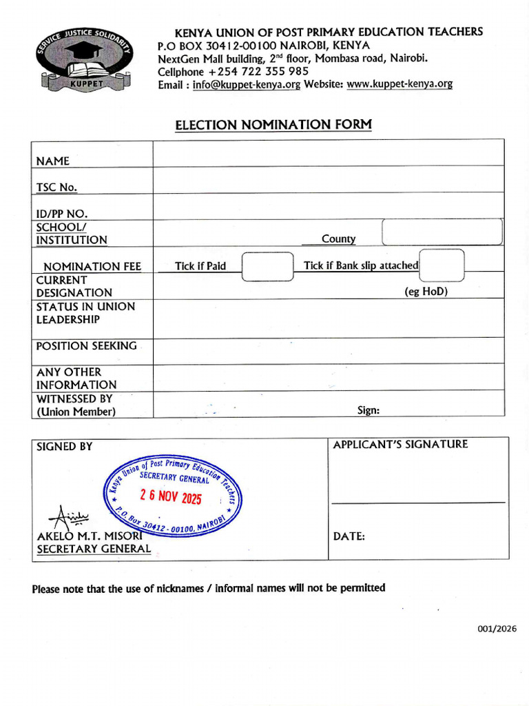 Nomination Form | PDF