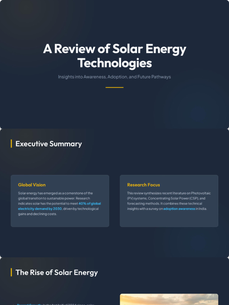 Solar Energy Review and Adoption | PDF