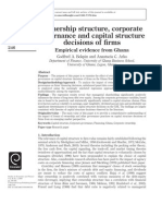 (Bokpin) Ownership Structure, Corporate Governance and Capital Structure Decisions of Firms Empirical Evidence From Ghana