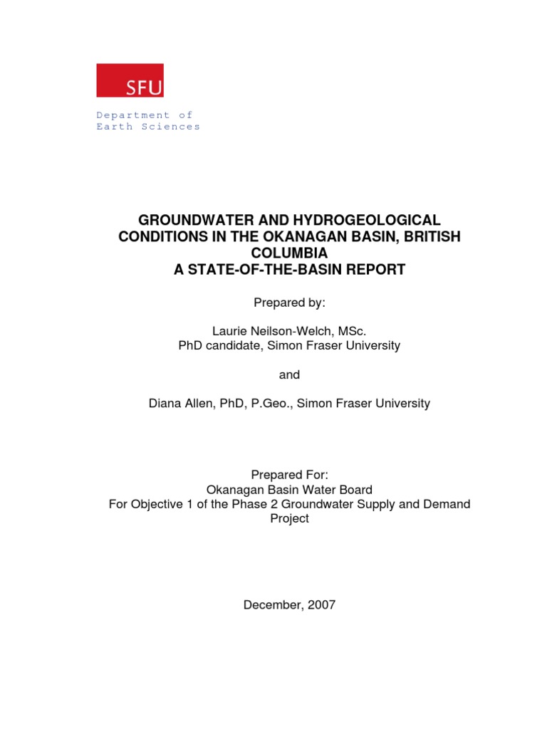 Water Supply Demand Final Report | PDF | Aquifer | Groundwater