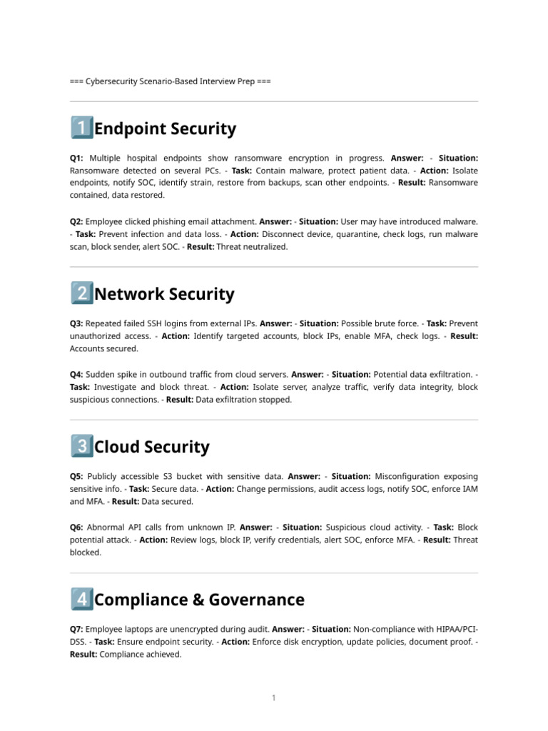 Cybersecurity Interview Prep Guide | PDF | Security | Computer Security