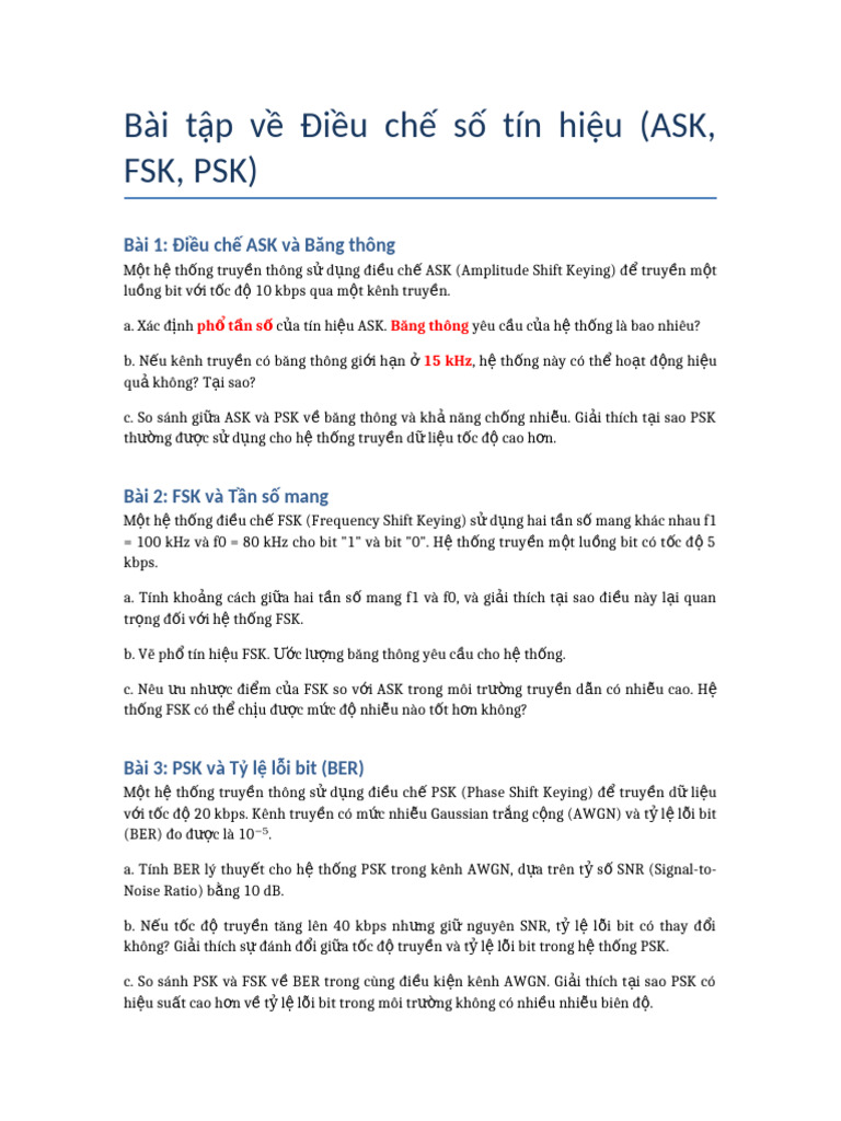 Bai Tap Dieu Che So | PDF
