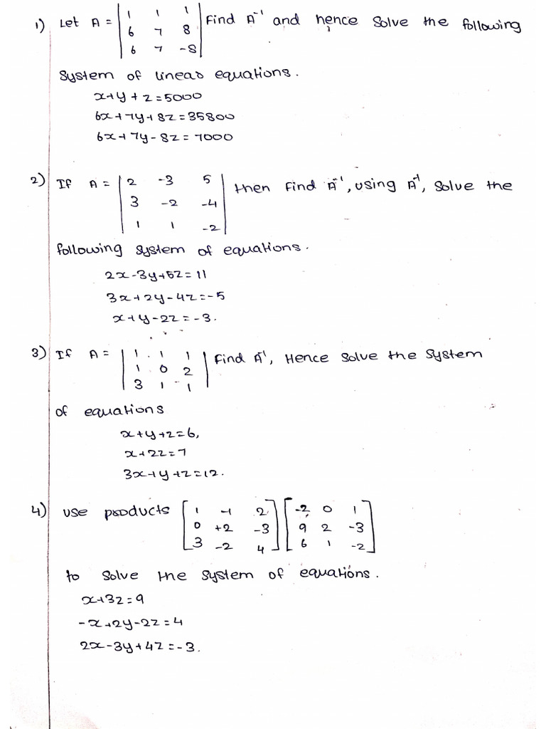 Matrices and Determinants Work Sheet | PDF